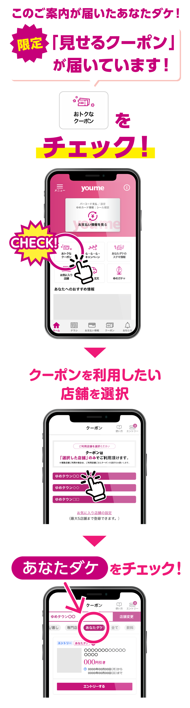 あなたダケ！限定「見せるクーポン」が届いています